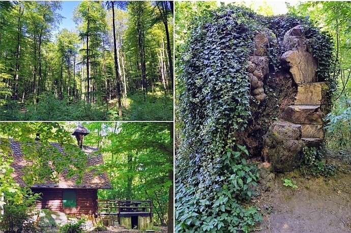 Sophienhütte auf der Burgensteig Wanderung zur Burg Tannenberg. 